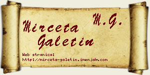 Mirčeta Galetin vizit kartica